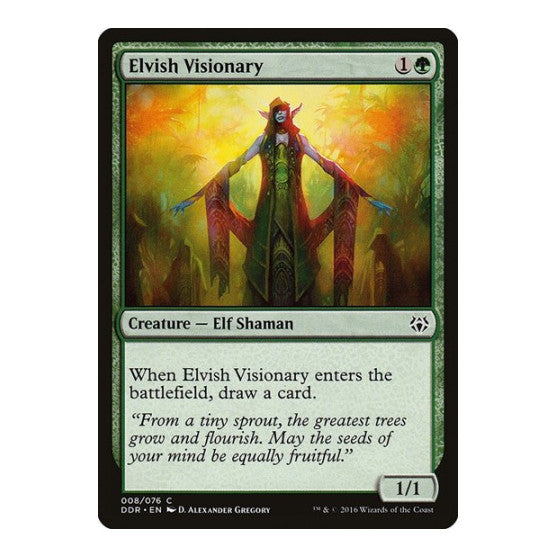 Elvish Visionary (DDR) #8 Common (Damaged) Duel Decks: Nissa vs. Ob Nixilis Magic: The Gathering: 2016