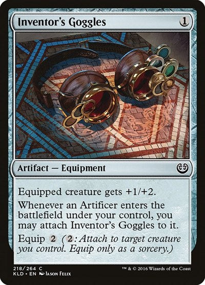 Inventors Goggles (KLD) #218 Common (Moderately Played) Kaladesh Magic: The Gathering: 2016