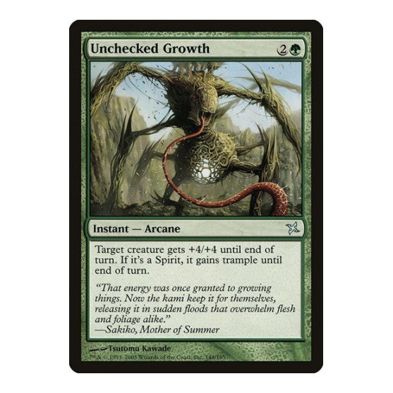 Unchecked Growth (BOK) #148 Uncommon (Lightly Played) Betrayers of Kamigawa Magic: The Gathering: 2005
