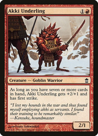 Akki Underling (SOK) #93 Common (Lightly Played) Saviors of Kamigawa Magic: The Gathering: 2005