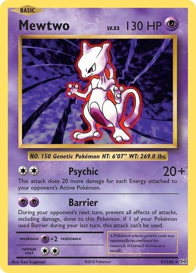 Mewtwo (EVO) #51/108 Rare XY - Evolutions Pokemon: 2016