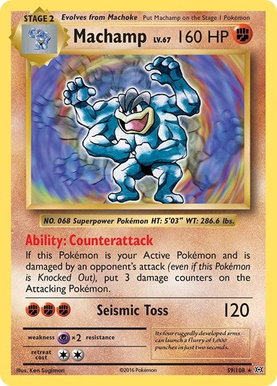 Machamp (EVO) #59/108 Holo Rare (Reverse Holofoil Moderately Played) XY - Evolutions Pokemon: 2016
