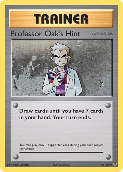 Professor Oaks Hint (EVO) #84/108 Uncommon (Reverse Holofoil Lightly Played) XY - Evolutions Pokemon: 2016