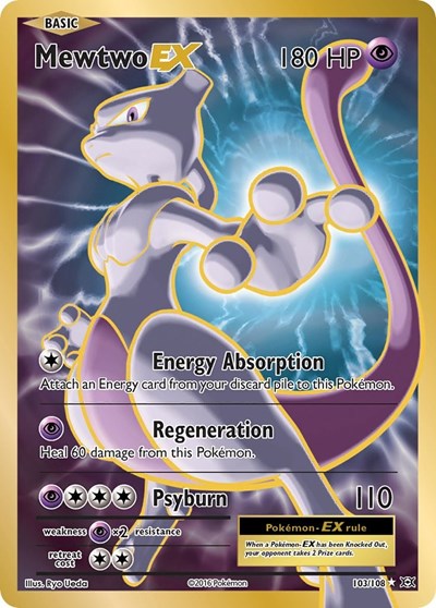 Mewtwo EX Full Art (EVO) #103/108 Ultra Rare XY - Evolutions Pokemon: 2016