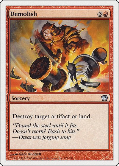 Demolish (9ED) #179★ Uncommon (Moderately Played) 9th Edition Magic: The Gathering: 2005