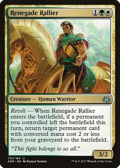 Renegade Rallier (AER) #133 Uncommon Aether Revolt Magic: The Gathering: 2017