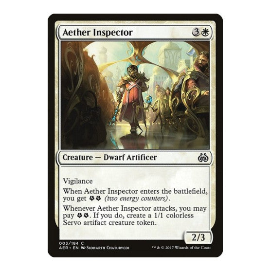 Aether Inspector (AER) #3 Common (Damaged) Aether Revolt Magic: The Gathering: 2017