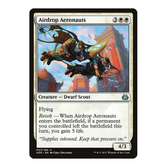 Airdrop Aeronauts (AER) #5 Uncommon (Lightly Played) Aether Revolt Magic: The Gathering: 2017