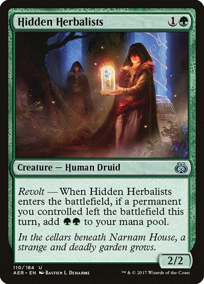 Hidden Herbalists (AER) #110 Uncommon (Lightly Played) Aether Revolt Magic: The Gathering: 2017