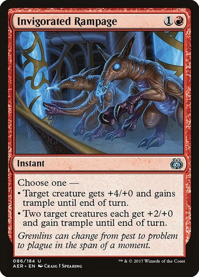 Invigorated Rampage (AER) #86 Uncommon (Lightly Played) Aether Revolt Magic: 2017