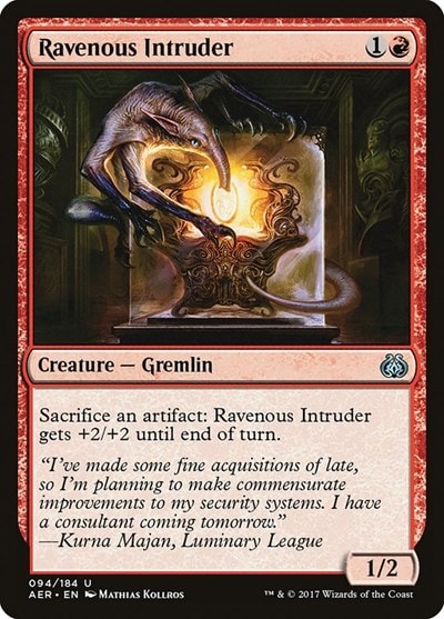 Ravenous Intruder (AER) #94 Uncommon (Lightly Played) Aether Revolt Magic: The Gathering: 2017