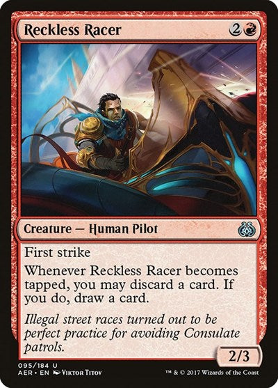 Reckless Racer (AER) #95 Uncommon (Lightly Played) Aether Revolt Magic: The Gathering: 2017