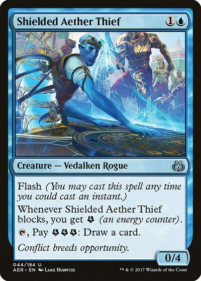 Shielded Aether Thief (AER) #44 Uncommon (Lightly Played) Aether Revolt Magic: The Gathering: 2017