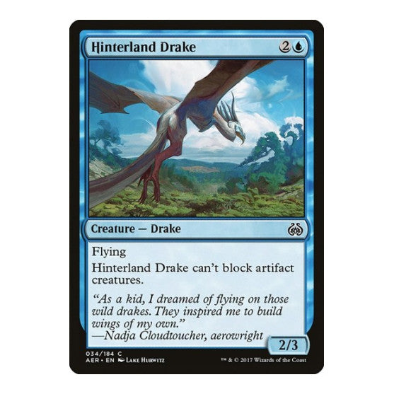 Hinterland Drake (AER) #34 Common (Lightly Played) Aether Revolt Magic: The Gathering: 2017