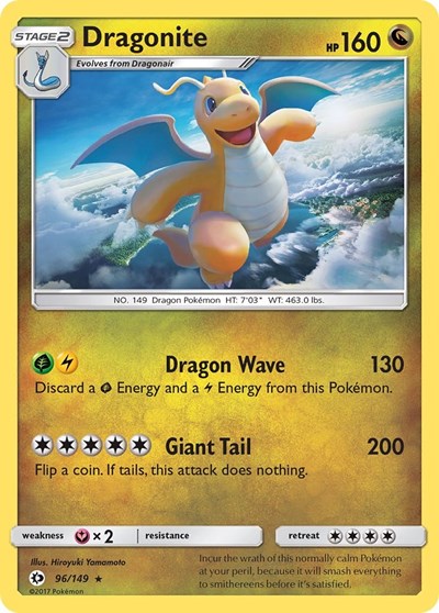 Dragonite (SM01) #96/149 Holo Rare (Reverse Holofoil Lightly Played) SM Base Set Pokemon: 2017