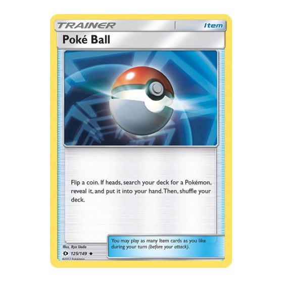 Poke Ball (SM01) #125/149 Uncommon (Reverse Holofoil Moderately Played) SM Base Set Pokemon: 2017