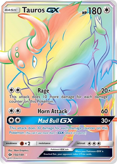 Tauros GX Secret (SM01) #156/149 Secret Rare SM Base Set Pokemon: 2017