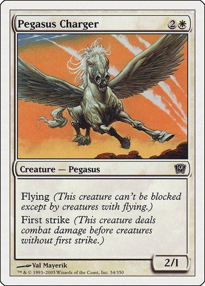 Pegasus Charger (9ED) #34★ Common (Moderately Played) 9th Edition Magic: The Gathering: 2005