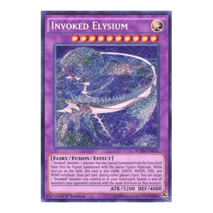 Invoked Elysium (FUEN) #FUEN-EN033 Secret Rare (1st Edition Moderately Played) Fusion Enforcers YuGiOh: 2017