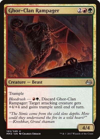 Ghor Clan Rampager (MM3) #165 Uncommon (Lightly Played) Modern Masters 2017 Magic: The Gathering: 2017