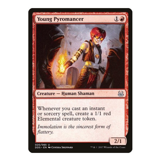 Young Pyromancer (DDS) #20 Uncommon (Lightly Played) Duel Decks: Mind vs. Might Magic: The Gathering: 2017