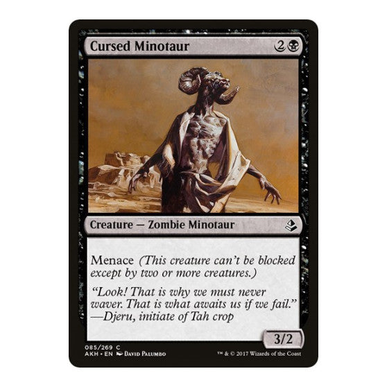 Cursed Minotaur (AKH) #85 Common (Lightly Played) Amonkhet Magic: The Gathering: 2017