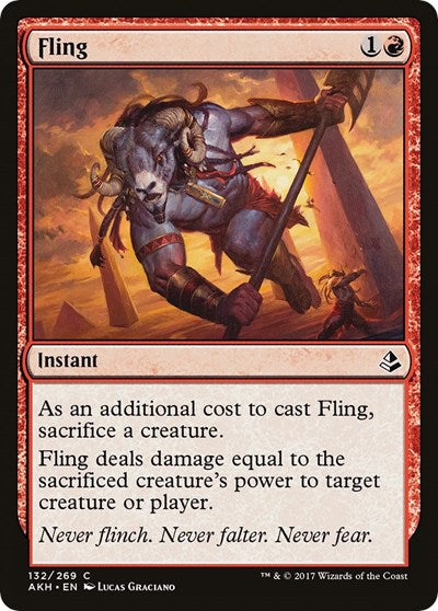 Fling (AKH) #132 Common (Lightly Played) Amonkhet Magic: The Gathering: 2017