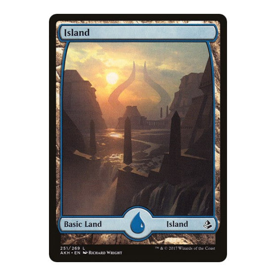 Island (251) - Full Art (AKH) #251 Land (Lightly Played) Amonkhet Magic: The Gathering: 2017