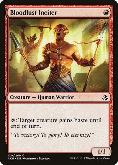 Bloodlust Inciter (AKH) #120 Common (Foil Lightly Played) Amonkhet Magic: The Gathering: 2017