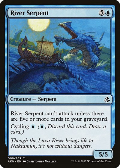River Serpent (AKH) #66 Common (Moderately Played) Amonkhet Magic: The Gathering: 2017