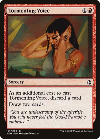 Tormenting Voice (AKH) #151 Common (Lightly Played) Amonkhet Magic: The Gathering: 2017