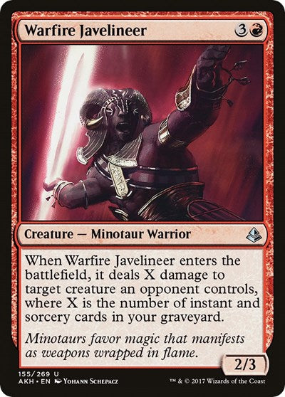 Warfire Javelineer (AKH) #155 Uncommon (Lightly Played) Amonkhet Magic: The Gathering: 2017