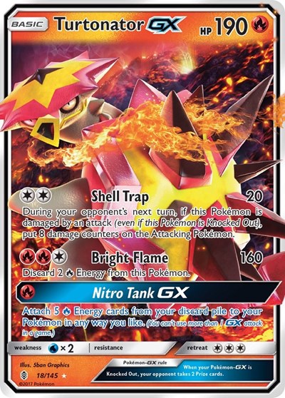 Turtonator GX (SM02) #18/145 Ultra Rare (Holofoil Near Mint) SM - Guardians Rising Pokemon: 2017