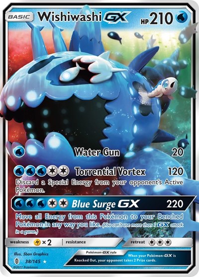 Wishiwashi GX (SM02) #38/145 Ultra Rare (Holofoil Near Mint) SM - Guardians Rising Pokemon: 2017