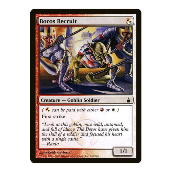 Boros Recruit (RAV) #243 Common (Heavily Played) Ravnica: City of Guilds Magic: The Gathering: 2005
