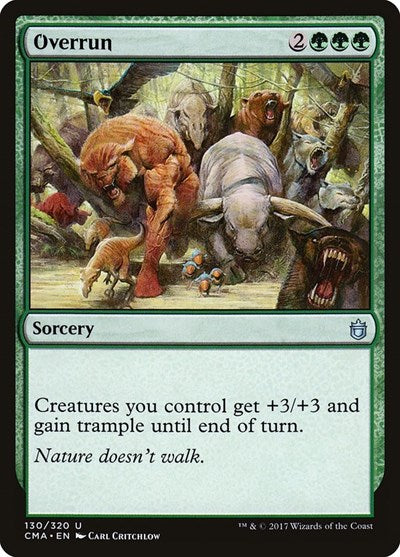 Overrun (CMA) #130 Uncommon (Moderately Played) Commander Anthology Magic: The Gathering: 2017