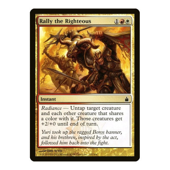 Rally the Righteous (RAV) #222 Common (Damaged) Ravnica: City of Guilds Magic: The Gathering: 2005