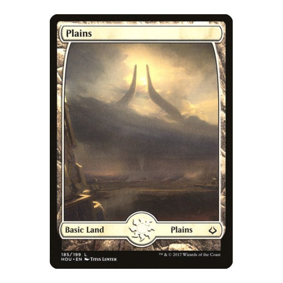 Plains (185) - Full Art (HOU) #185 Land (Foil Lightly Played) Hour of Devastation Magic: The Gathering: 2017