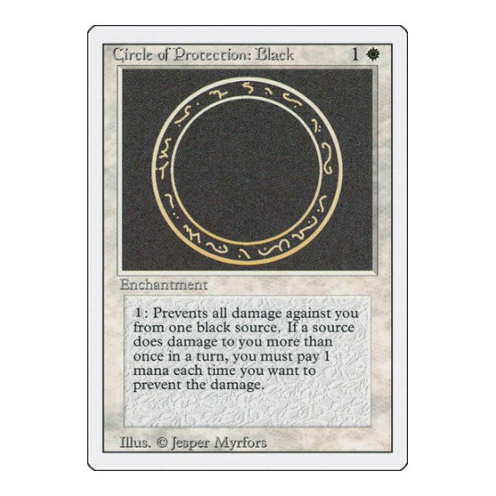 Circle of Protection Black (3ED) #9 Common Revised Edition Magic: The Gathering: 1994
