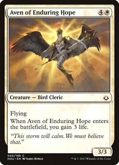 Aven of Enduring Hope (HOU) #5 Common (Lightly Played) Hour of Devastation Magic: The Gathering: 2017