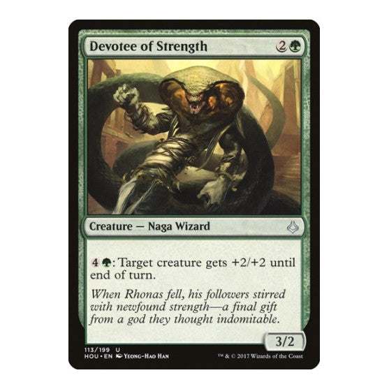 Devotee of Strength (HOU) #113 Uncommon (Moderately Played) Hour of Devastation Magic: The Gathering: 2017