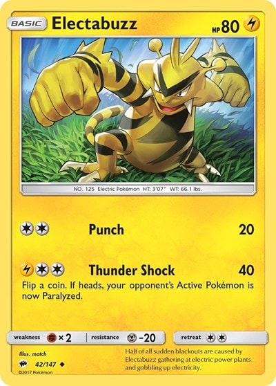 Electabuzz (SM03) #42/147 Uncommon SM - Burning Shadows Pokemon: 2017
