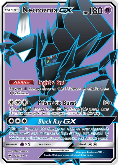 Necrozma GX Full Art (SM03) #134/147 Ultra Rare (Holofoil Lightly Played) SM - Burning Shadows Pokemon: 2017