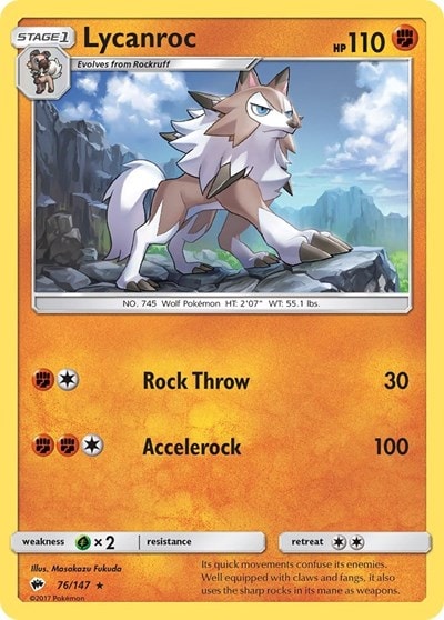 Lycanroc (76) (SM03) #76/147 Rare SM - Burning Shadows Pokemon: 2017