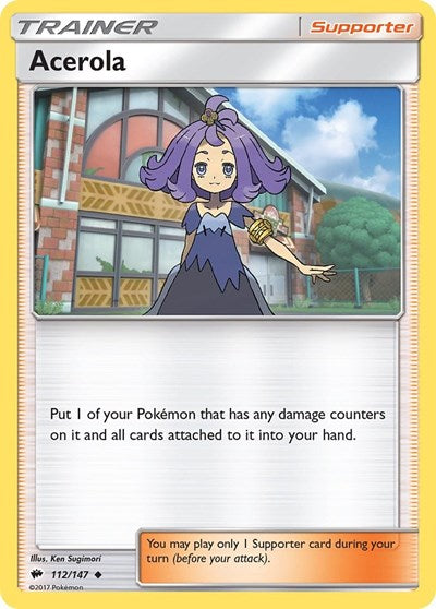 Acerola (SM03) #112/147 Uncommon (Reverse Holofoil Near Mint) SM - Burning Shadows Pokemon: 2017