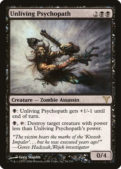 Unliving Psychopath (DIS) #56 Rare (Moderately Played) Dissension Magic: The Gathering: 2006