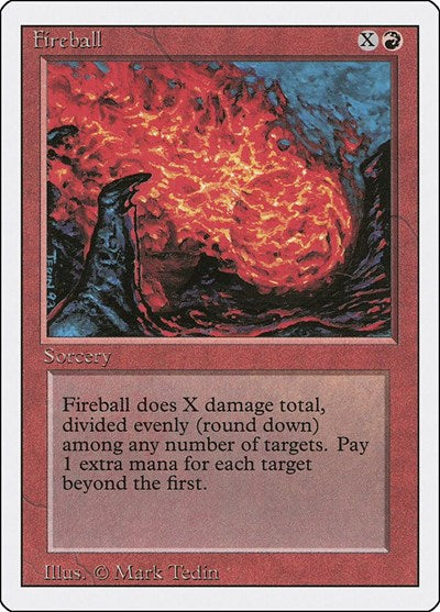 1994 Magic: Revised Edition (3ED) - Fireball (#150, Common) (Heavily Played)