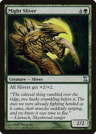Might Sliver (TSP) #205 Uncommon (Moderately Played) Time Spiral Magic: The Gathering: 2006