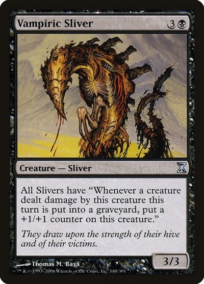 Vampiric Sliver (TSP) #140 Uncommon (Foil Lightly Played) Time Spiral Magic: The Gathering: 2006