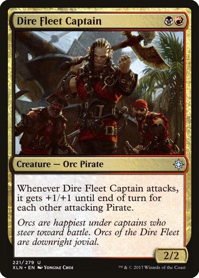 Dire Fleet Captain (XLN) #221 Uncommon (Lightly Played) Ixalan Magic: The Gathering: 2017